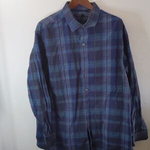 Plaid Shirt 2XL Tall Crisp 100% Cotton Excellent Shape western weekend